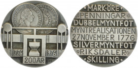 AG Medaille 1976, 200 Jahrfeier Münzprägung
Schweden. stgl