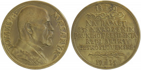 Tomas G. Masaryk, Bronzemedaille auf seinen 85sten Geburtstag
Tschechoslowakei. vz/stgl