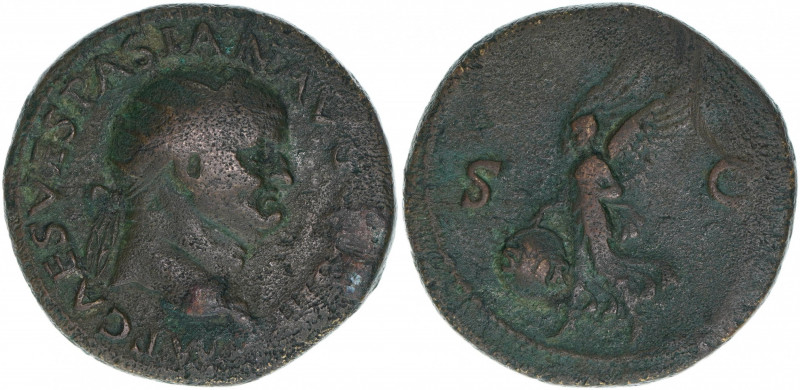 Vespasianus 69-79
Römisches Reich - Kaiserzeit. As. Av. Kopf nach rechts IMP CAE...