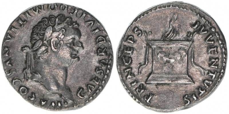 Domitianus 81-96
Römisches Reich - Kaiserzeit. Denar, als Caesar. Av. Kopf nach ...