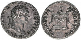 Domitianus 81-96
Römisches Reich - Kaiserzeit. Denar, als Caesar. Av. Kopf nach rechts CAESAR DIVI F DOMITIANVS COS VII. Rv. PRINCEPS IVVENTVTIS
Rom
3...