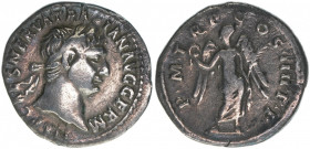 Traianus 98-117
Römisches Reich - Kaiserzeit. Denar. Av. IMP CAES NERVA TRAIAN AVG GERM Rv. P M TR P COS IIII P P
Rom
3,05g
Kampmann 27.49
ss