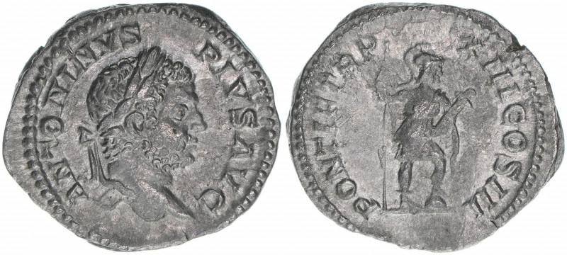 Caracalla 198-217
Römisches Reich - Kaiserzeit. Denar, 209. Av. Kopf nach rechts...