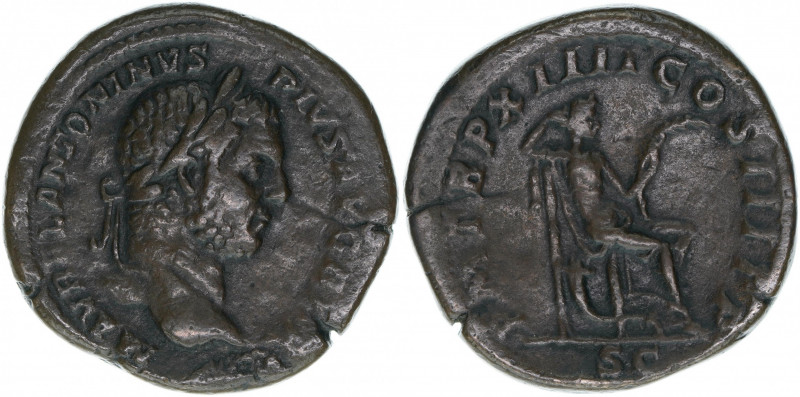 Caracalla 198-217
Römisches Reich - Kaiserzeit. Sesterz. Av. Kopf nach rechts M ...