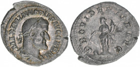 Maximinus I. Thrax 235-238
Römisches Reich - Kaiserzeit. Denar. Av. Kopf nach rechts MAXIMINVS PIVS AVG GERM, Rv. Providentia nach links stehend PROVI...
