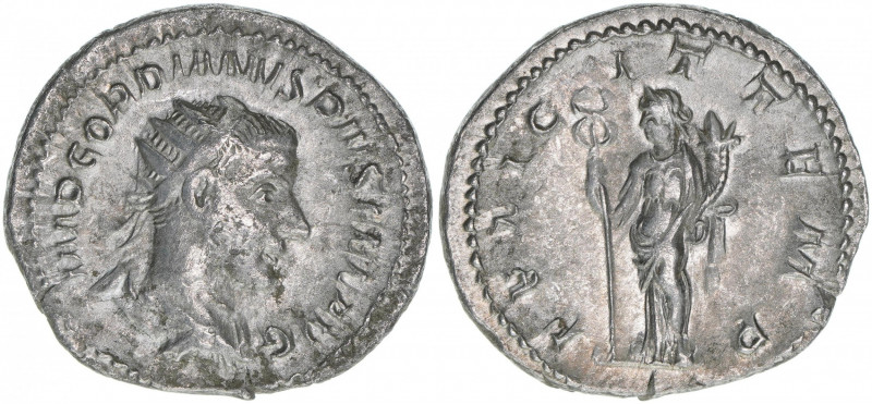 Gordianus III. Pius 238-244
Römisches Reich - Kaiserzeit. Antoninian, 244. Av. K...