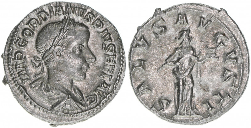 Gordianus III. Pius 238-244
Römisches Reich - Kaiserzeit. Denar. Av. Kopf nach r...