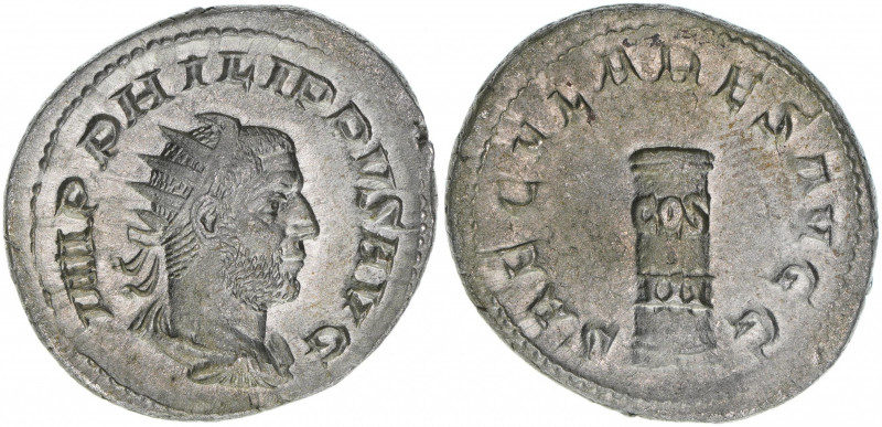 Philippus I. Arabs 244-249
Römisches Reich - Kaiserzeit. Antoninian, 248. Av. Bü...