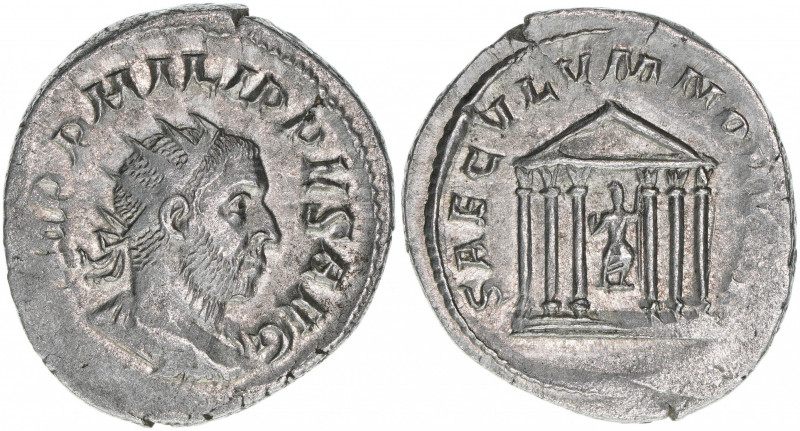Philippus I. Arabs 244-249
Römisches Reich - Kaiserzeit. Antoninian, 248. Av. Ko...