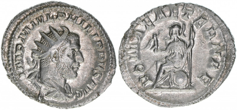 Philippus I. Arabs 244-249
Römisches Reich - Kaiserzeit. Antoninian. Av. Kopf na...