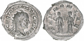 Traianus Decius 249-251
Römisches Reich - Kaiserzeit. Antoninian, 250-251. Av. Kopf nach rechts IMP C M Q TRAIANVS DECIVS AVG Rv. Die beiden Pannonien...