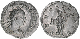 Traianus Decius 249-251
Römisches Reich - Kaiserzeit. Antoninian. Av. Kopf nach rechts IMP C M Q TRAIANVS DECIVS AVG Rv. Uberitas nach links stehend V...