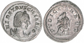 Herennia Etrscilla 249-251 Gattin des Traianus Decius
Römisches Reich - Kaiserzeit. Antoninian. Av. Kopf nach rechts HER ETRVSCILLA AVG, Rv. Pudicitia...