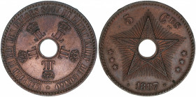Belgisch-Kongo
Belgien. 5 Centimes, 1887. 10,11g
Khant/Schön 3
ss/vz