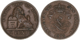 2 Centimes, 1875
Belgien. 4,01g. Khant/Schön 26
ss