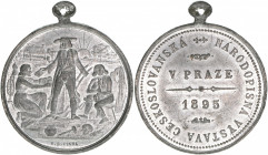 Zinnmedaille mit Originalöse, 1895
Ceskoslovanska. českoslovanská národopisná výstava v Praze 1895, Čechy. 19,84g
ss/vz