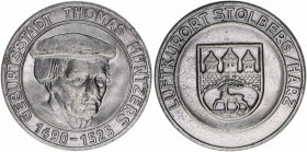 Medaille, ohne Jahr
Deutschland. Luftkurort Stolberg Harz, Geburtsstadt von Thomas Müntzers. 35,30g
unedel
vz