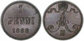 1 Penni, 1888
Finnland. 1,26g. Khant-Schön 12
ss/vz