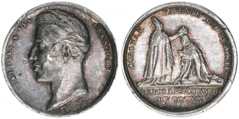 Karl X. 1824-1830
Frankreich. Miniaturmedaille, 1825. von Gayard - auf die Krönu...