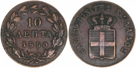 10 Lepta, 1850
Griechenland. 12,58g. Khant/schön 28
ss