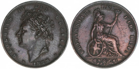 King Georg IV.
Großbritannien. Farthing, 1828. 4,86g
Khant/Schön 54
ss+