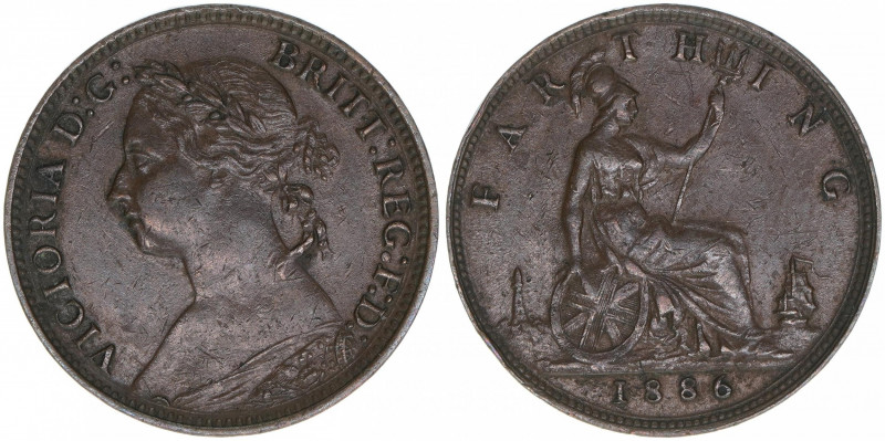 Queen Victoria
Großbritannien. Farthing, 1886. 2,87g
Khant/Schön 116
ss