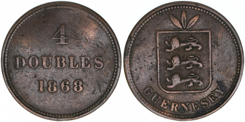 Victoria 1837-1901
Guernesey. 4 Doubles, 1868. 4,83g
Khant/Schön 9
ss
