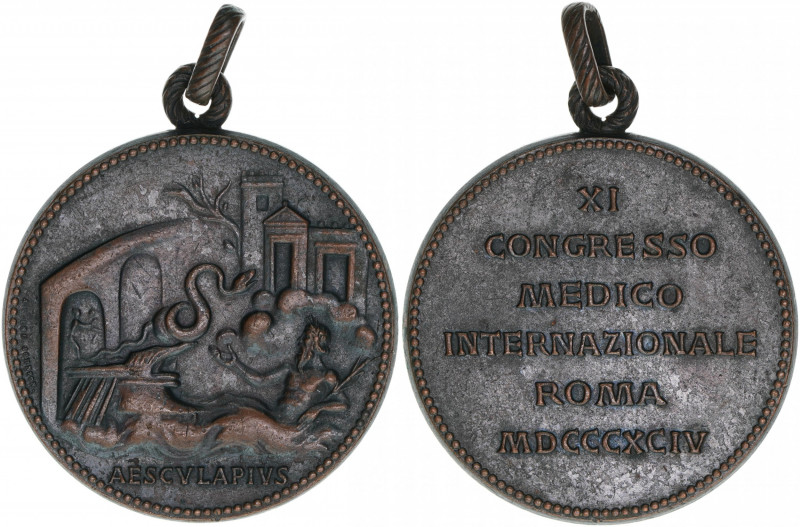 Internationaler Medical Congress Rom
Italien. Bronzemedaille, 1894. 36mm mit Ori...
