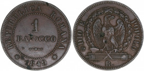1 Baiocco, 1849
Italien, Römische Republik. 10,52g. ss