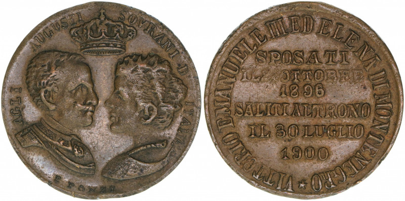 Victor Emanuel III.
Italien. Token, 1900. von E. Ponzi Victor Emanuel und Elena ...