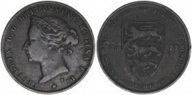 Victoria 1837-1901
Jersey. 1/24 Shilling, 1877. 5,43g
Khant/Schön 7
ss