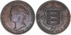 Victoria 1837-1901
Jersey. 1/13 Shilling, 1870. 9,40g
Khant/Schön 5
ss