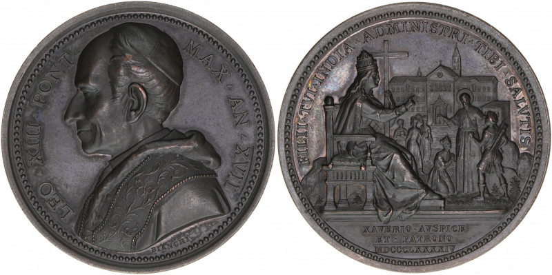 Papst Leo XIII.
Kirchenstaat. Bronzemedaille, 1894. 38,26g
vz