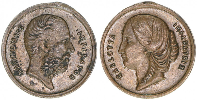 Maximilian und Carlotta
Mexiko. Miniaturmedaille, ohne Jahr. MAXIMILIANUS IMPERA...