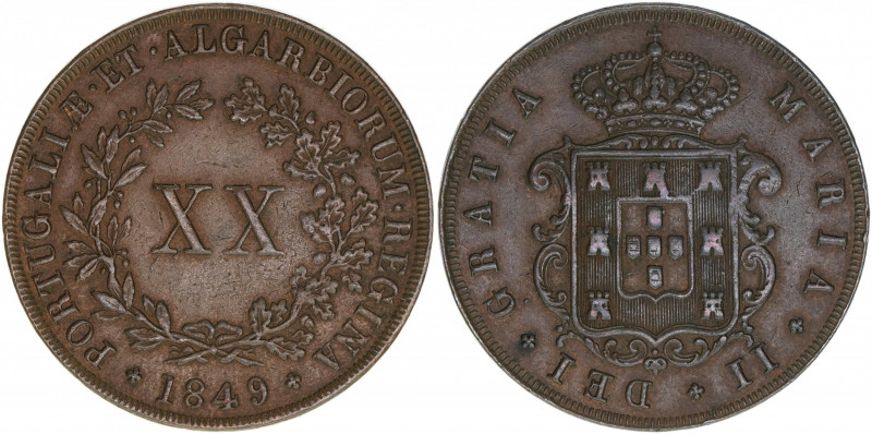 Maria II. 1834-1853
Portugal. 20 Reis, 1849. 25,43g
Khant/Schön 65
ss