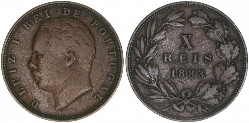 Ludwig I. 1861-1889
Portugal. 10 Reis, 1883. 5,63g
Khant/Schön 97
ss