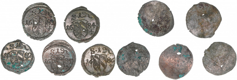 Reichsstadt Nürnberg
Altdeutschland. Lot mit 5 Pfennigen. 1682, 1683, 1684, 1685...