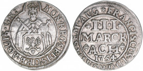 Franz I.
Aachen. 3 Marck, 1764. Aachen
1,87g
KM:50
ss
