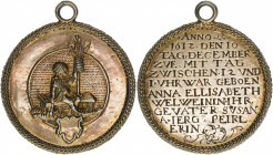 Medaille, 1612
Augsburg. Geburtsmedaille der Anna Elisabeth Welweinin 10.12.1612 - museales Zeugnis aus dem Leben einer Augsburger Bürgerfamilie - 42m...