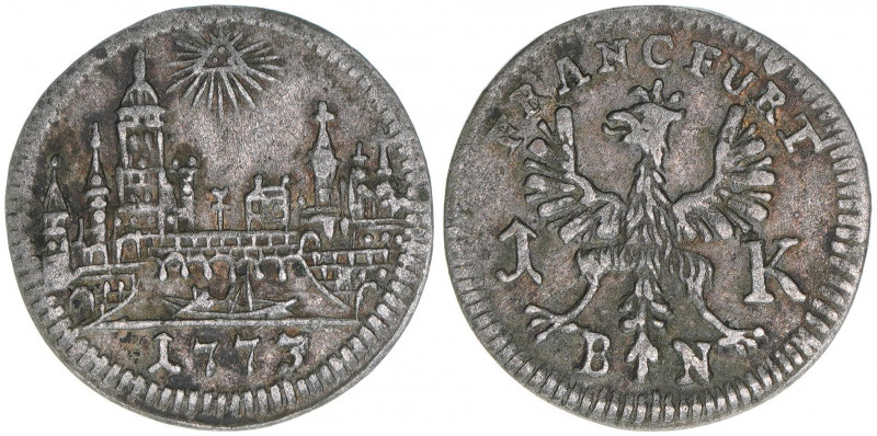 Freie Reichsstadt
Frankfurt am Main. 1 Kreuzer, 1773 BN. Frankfurter Stadtansich...