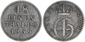 1/48 Taler, 1859 A
Mecklenburg-Strelitz. 1,19g. ss