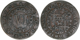 Franz Arnold von Wolff-Metternich
Paderborn. 6 Pfennig, 1706. 2,24g
Schön 4
ss+