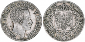 Friedrich Wilhelm III.
Preussen. 1/6 Taler, 1838 A. Auflage nur 48000 Stück
5,30g
AKS 26
ss+