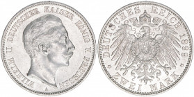 Wilhelm II. 1888-1918
Preussen. 2 Mark, 1899 A. 11,12g
AKS 134
vz