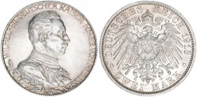 Wilhelm II. 1888-1918
Preussen. 2 Mark, 1913 A. anlässlich des 25jährigen Regierungsjubiläums
11,14g
AKS 142
vz
