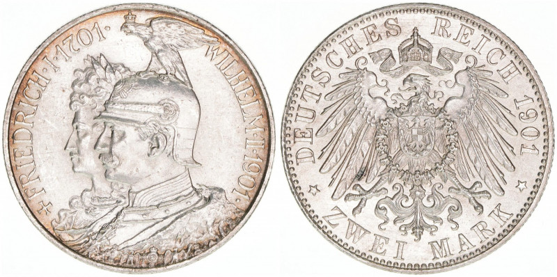 Wilhelm II. 1888-1918
Preussen. 2 Mark, 1901 A. anlässlich des 200jährigen Beste...