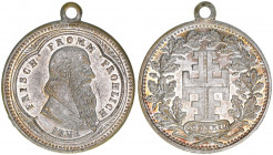 Turnvater Jahn
Deutsches Reich - Medaillen. Silbermedaille, ohne Jahr. Turnvater Jahn FRISCH FROMM FRÖHLICH FREI - GUT HEIL - 25mm
5,32g
vz