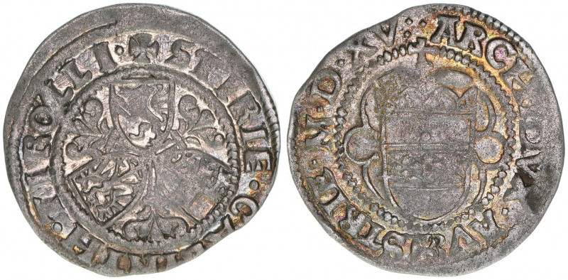 Maximilian I.
Halbbatzen, 1515. Graz
1,89g
ss+