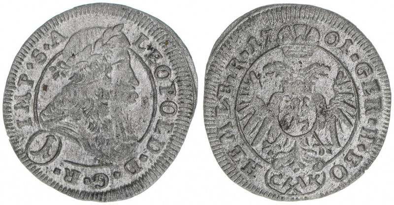 Leopold I. 1658-1705
1 Kreuzer, 1701 CK. Kuttenberg
0,90g
Herinek 1777
ss