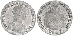 Maria Theresia 1740-1780
VII Kreuzer, 1765 KB. Kremnitz
3,15g
Herinek 1255
ss/vz